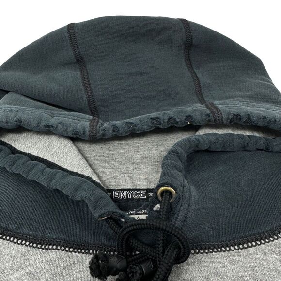 ENYCE Vintage Full Zip Gray Navy Red Hoodie Sweatshirt Thrashed Grunge 2XL XXL - Picture 7 of 14